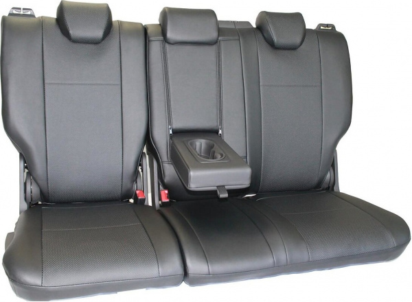 Авточехол для заднего сиденья Hyundai i30 I (2007-2010) + Рестайлинг (2010-2012) черная перфорированая экокожа BM BACKP03E03E01991025616 - Фото 1