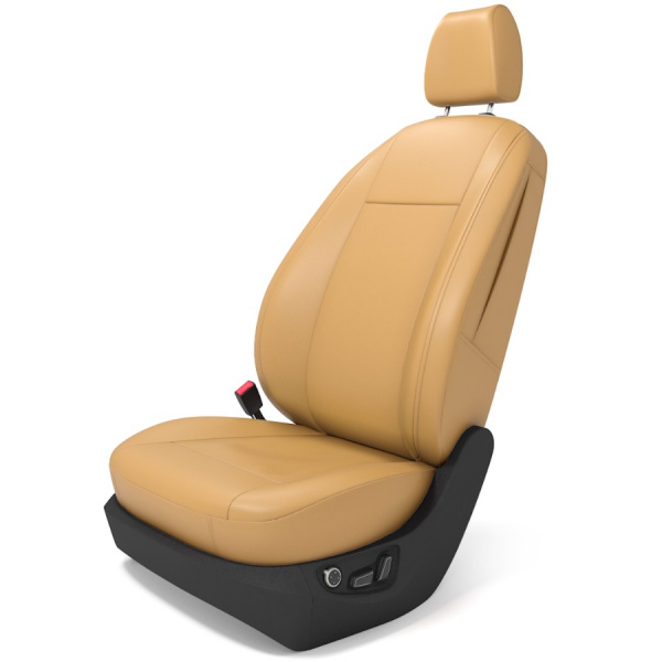 Чехлы на сиденья Nissan Tiida хэтчбек (2004-2015) Comfort ) бежевая экокожа BM E12-E12-E10-99-1-1-460-80 - Фото 1