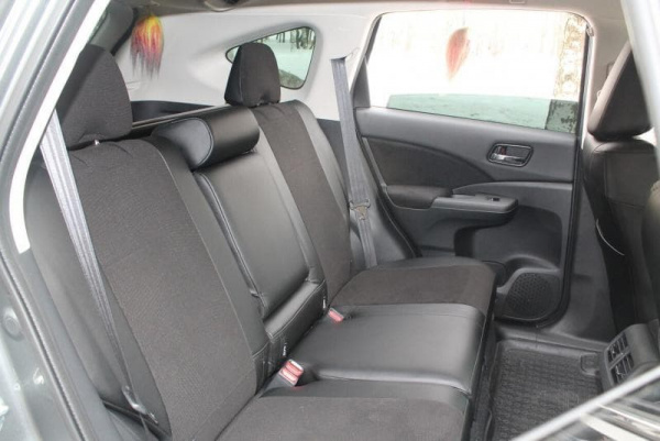 Чехлы на сиденья Honda CRV 4 (2012-2015) чёрный велюр с экокожей BM X04-E03-E01-99-1-0-238-00 - Фото 2