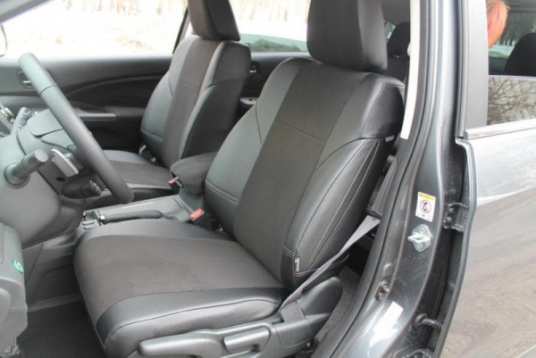 Чехлы на сиденья Ford Fiesta Mk6 (2008-2013) (5D) чёрный велюр с экокожей BM X04-E03-E01-99-1-1-172-10 - Фото 1