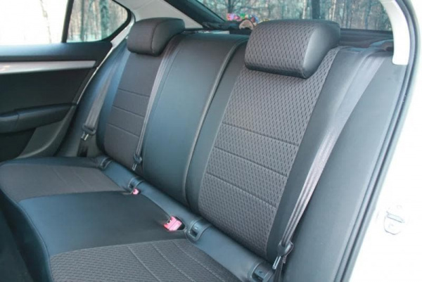 Чехлы на сиденья Ford Mondeo 4 (2006-2014) (Titanium) черный жаккард с экокожей BM X01-T17-E01-99-1-1-200-50 - Фото 5