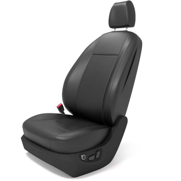 Чехлы на сиденья Nissan Tiida (2004-2015) чёрная экокожа (хэтчбек Comfort) Classic E03-E03-E01-99-460-80 - Фото 1