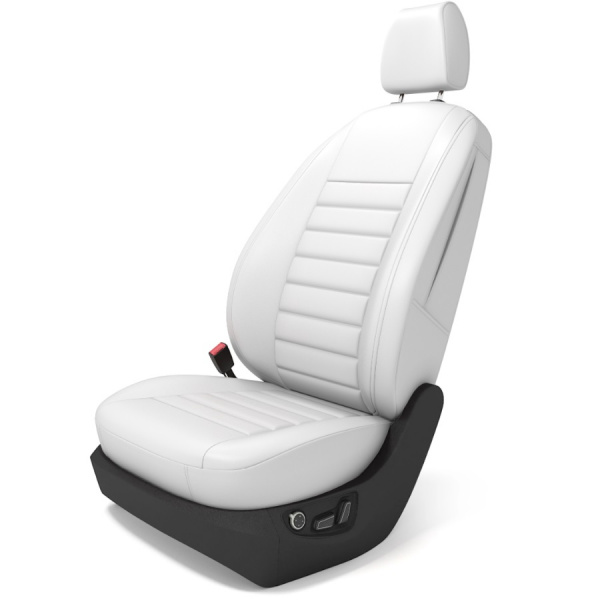 Чехлы на сиденья Рено Дастер (рестайлинг 2015-2021 ) белая экокожа BM E32-E32-E30-13-1-0-524-11 - Фото 1