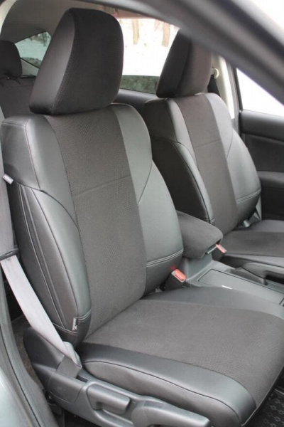 Чехлы для сидений Mitsubishi Colt VI (Z30) (2002-2012) чёрный велюр с экокожейВсе BM X04-E03-E01-99-1-1-406-10 - Фото 3