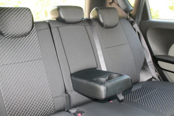 Чехлы для сидений Hyundai Solaris (2010-2017) (седан Base/Classic) черный жаккард с экокожей BM X01-T17-E01-99-1-1-276-10 - Фото 9