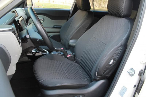 Чехлы на сиденья Toyota RAV4 4 (CA40) (2012-2019) черный жаккард с экокожей BM X01-T17-E01-99-1-0-624-00 - Фото 6