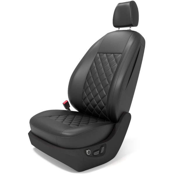 Чехлы для сидений Mercedes GLA (X156) (2013-2020) чёрная экокожа ромб BM E03-E03-E01-11-1-0-999-49 - Фото 1