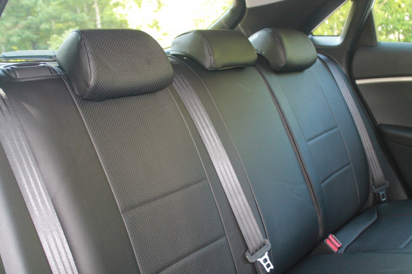 Чехлы для сидений для Daewoo Matiz Рестайл (2000-2015) чёрная перфорированная экокожа (компл. Комфорт) BM Classic P03-E03-E01-99-140-00 - Фото 10