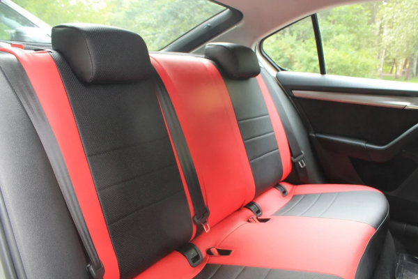 Чехлы для сидений Toyota Fielder (Королла) черная экокожа с красным BM P03-E07-E01-99-1-0-618-10X - Фото 5