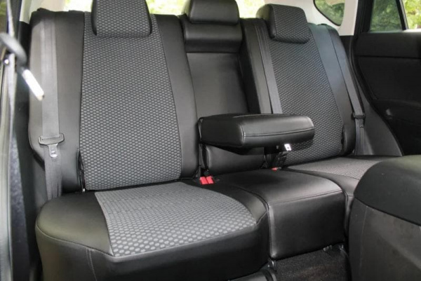 Чехлы для сидений Volkswagen Polo 5 (2009-нв) (седан Comfortline/Highline) серый велюр с экокожей BM T08-E03-E01-99-1-1-648-10 - Фото 2