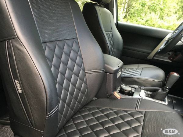 Чехлы для сидений Volkswagen Caddy 3 (2004-2015) чёрная экокожа (компл. MAXI) BM Romb E03-E03-E01-11-1-0-630-19 - Фото 3