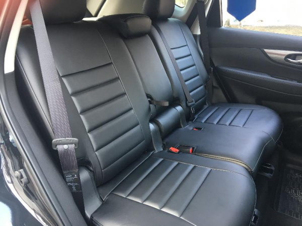 Чехлы на сиденья Nissan X-Trail 3 Рестайл (2017-нв) серый жаккард с экокожей BM J07-E03-E01-99-1-0-470-10 - Фото 6