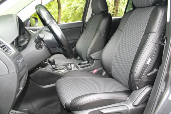 Чехлы для сидений Peugeot 4008 (2012-2017) серый велюр с экокожей BM T08-E03-E01-99-1-0-402-13 - Фото 5