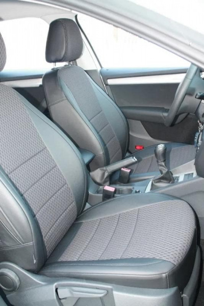 Чехлы для сидений Ford Fiesta Mk6 Рестайл (2012-2019) черный жаккард с экокожей BM X01-T17-E01-99-1-0-172-80 - Фото 4