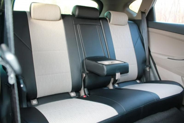 Чехлы для сидений Nissan Qashqai+2 I (2008-2013) (7 мест) бежевый велюр с экокожей BM V04-E03-E01-99-1-1-446-15 - Фото 2