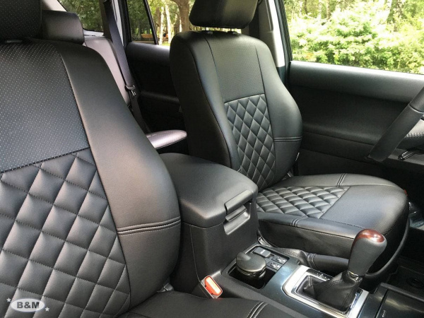 Чехлы для сидений Mazda 6 (GG) (2002-2008) чёрная экокожа (хэтч. и универсал) BM Romb E03-E03-E01-11-1-0-382-50 - Фото 6