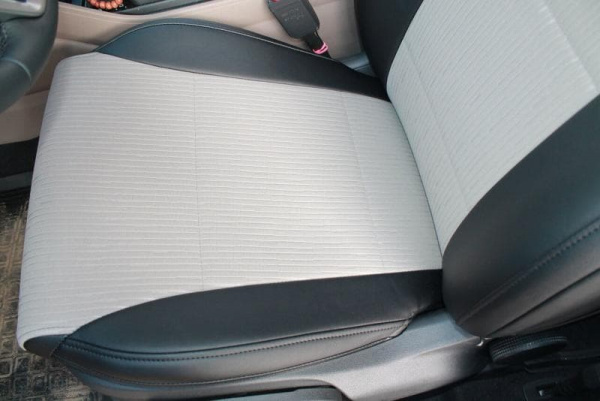 Чехлы на сиденья для Peugeot 207 (2006-2015) (хэтчбек) бежевый велюр с экокожей BM V04-E03-E01-99-1-1-506-00 - Фото 4