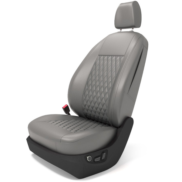 Чехлы на сиденья Nissan Tiida хэтчбек (2004-2015) Comfort ) серая экокожа малый ромб BM E26-E26-E24-15-K-1-460-80 - Фото 1