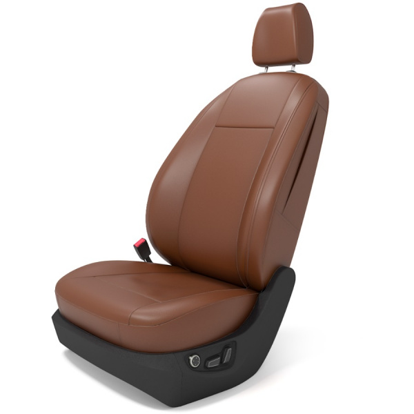 Чехлы на сиденья Nissan Tiida хэтчбек (2004-2015) Comfort ) экокожа коричневого цвета BM E35-E35-E33-99-1-1-460-80 - Фото 1