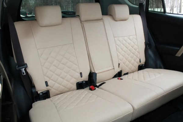 Чехлы для сидений Hyundai Matrix (2001-2010) бежевая экокожа и ромб BM E12-E12-E10-11-F-0-264-15 - Фото 3