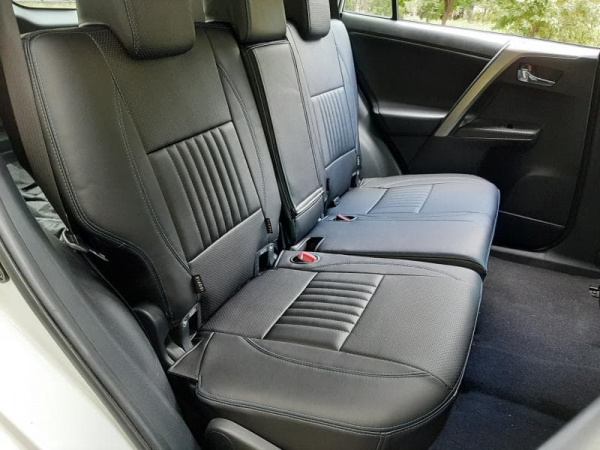 Чехлы для сидений для Toyota RAV4 (2018–нв) экокожа комбинированная MAXIMUM (вариант №4) - Фото 5