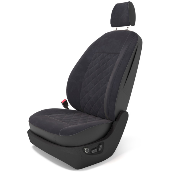 Чехлы на сиденья Nissan Tiida хэтчбек (2004-2015) Comfort ) алькантара серая ромб BM A23-A23-E01-11-1-1-460-80 - Фото 1