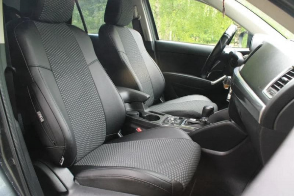 Чехлы на сиденья Toyota RAV4 4 (CA40) (2012-2019) серый велюр с экокожей BM T08-E03-E01-99-1-0-624-00 - Фото 3