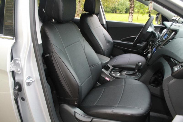 Чехлы для сидений Nissan Almera Classic (2006-2013) чёрная перфорированная экокожа Classic P03-E03-E01-99-430-12 - Фото 6