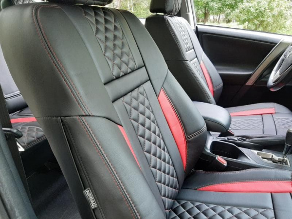 Чехлы для сидений Toyota RAV4 (2012–2019) экокожа MAXIMUM (вариант №2) - Фото 3