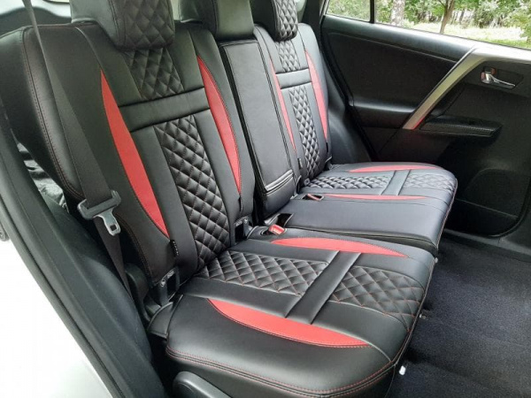 Чехлы для сидений Toyota RAV4 (2012–2019) экокожа MAXIMUM (вариант №2) - Фото 6