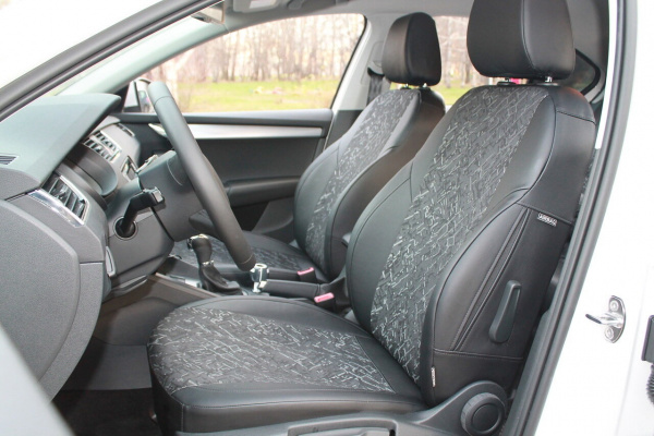 Чехлы на сиденья Fiat Sedici (2005-2014) черный жаккард с экокожей BM X03-E03-E01-99-1-0-600-10Z - Фото 2