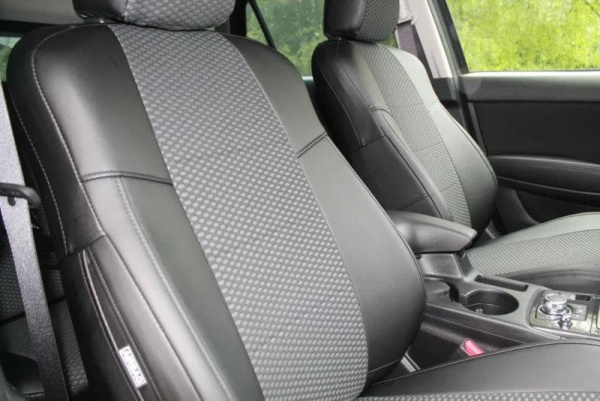 Чехлы для сидений Ford Focus 2 (2005-2011) (кроме Ghia/Titanium/ST) серый велюр с экокожей BM T08-E03-E01-99-1-0-182-00 - Фото 5