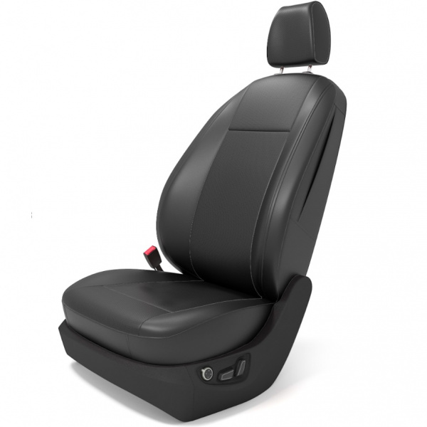Чехлы для сидений Nissan Almera Classic (2006-2013) чёрная перфорированная экокожа Classic P03-E03-E01-99-430-12 - Фото 1