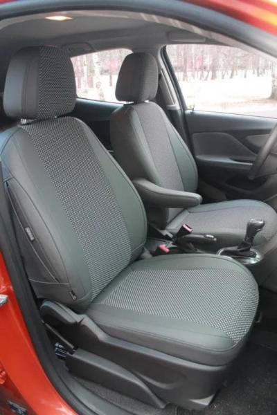 Авточехлы Лада Приора I (2007-2018) (седан) серый велюр с экокожей BM T08-E23-E21-99-1-1-910-50 - Фото 5