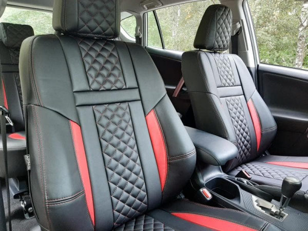 Чехлы на сиденья для Toyota RAV4 (2018–нв) экокожа комбинированная MAXIMUM (вариант №2) - Фото 5