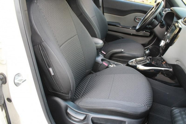 Чехлы для сидений для Hyundai Sonata VIII (DN8) (2019-н. в.) черный жаккард с экокожей BM X01-T17-E01-99-1-0-289-10 - Фото 8