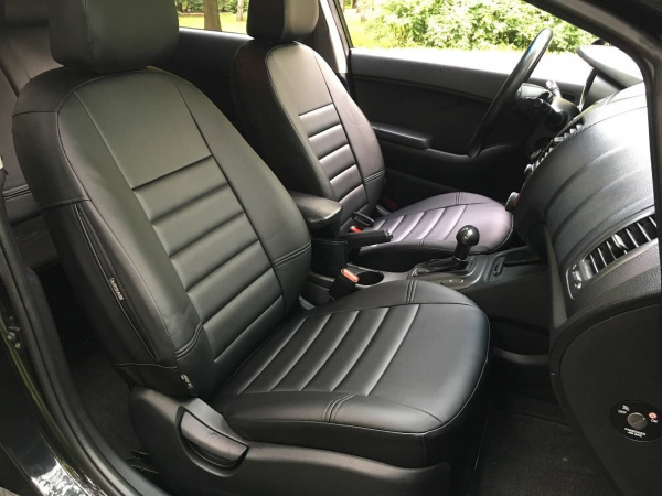 Чехлы для сидений для Chevrolet Spark 2 (2005-2009) чёрная экокожа BM Horizont E03-E03-E01-13-134-00 - Фото 2