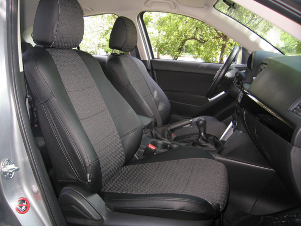 Чехлы на сиденья Toyota Fielder серый жаккард с экокожей BM J07-E03-E01-99-1-0-618-10X - Фото 3