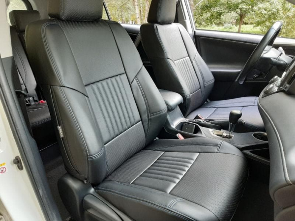 Чехлы для сидений для Toyota RAV4 (2018–нв) экокожа комбинированная MAXIMUM (вариант №4) - Фото 2