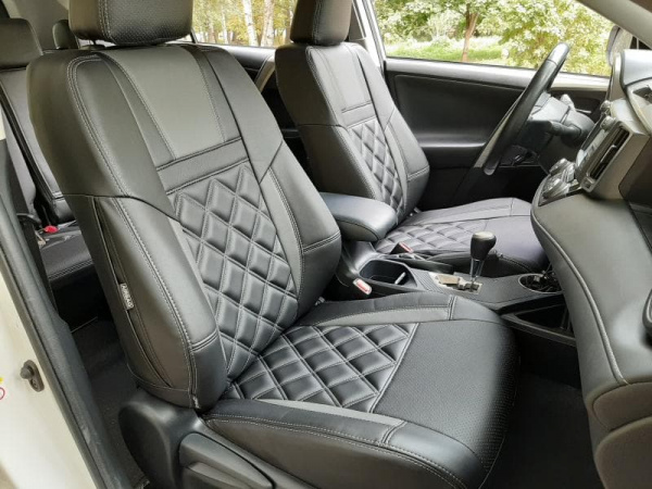 Чехлы на сиденья Toyota RAV4 (2012–2019) экокожа MAXIMUM (вариант №3) - Фото 2