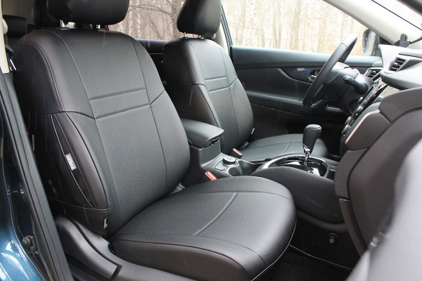 Чехлы для сидений VW Tiguan (07-16) чёрная перфорированная экокожа (Track-Field /Sport-Style/Track-Style) BM Classic P03-E03-E01-99-650-50 - Фото 7
