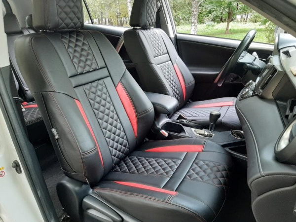 Чехлы на сиденья для Toyota RAV4 (2018–нв) экокожа комбинированная MAXIMUM (вариант №2) - Фото 2