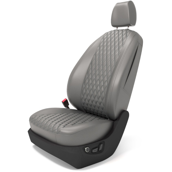 Чехлы на сиденья Hyundai i40 (2011-нв) (Седан Base/Comfort /Lifestyle) серая экокожа и весь центр малый ромб BM E26-E26-E24-45-K-0-260-11 - Фото 1
