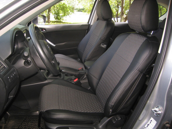 Чехлы на сиденья Toyota Fielder серый жаккард с экокожей BM J07-E03-E01-99-1-0-618-10X - Фото 1